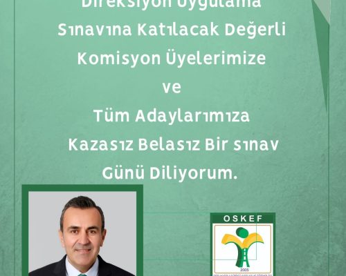 Pazar Günü Ülke Genelinde Direksiyon Uygulama Sınavı İçin Başarılar