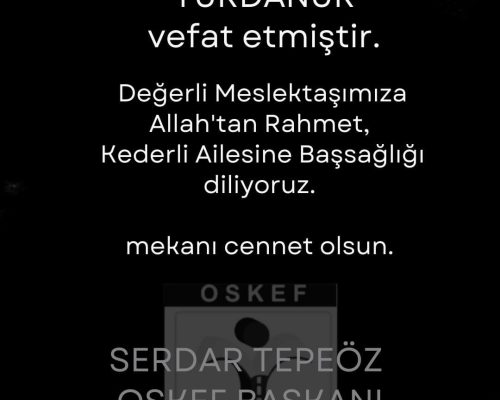 Değerli Meslektaşımız Abdullah Yurdanur ‘ a Veda